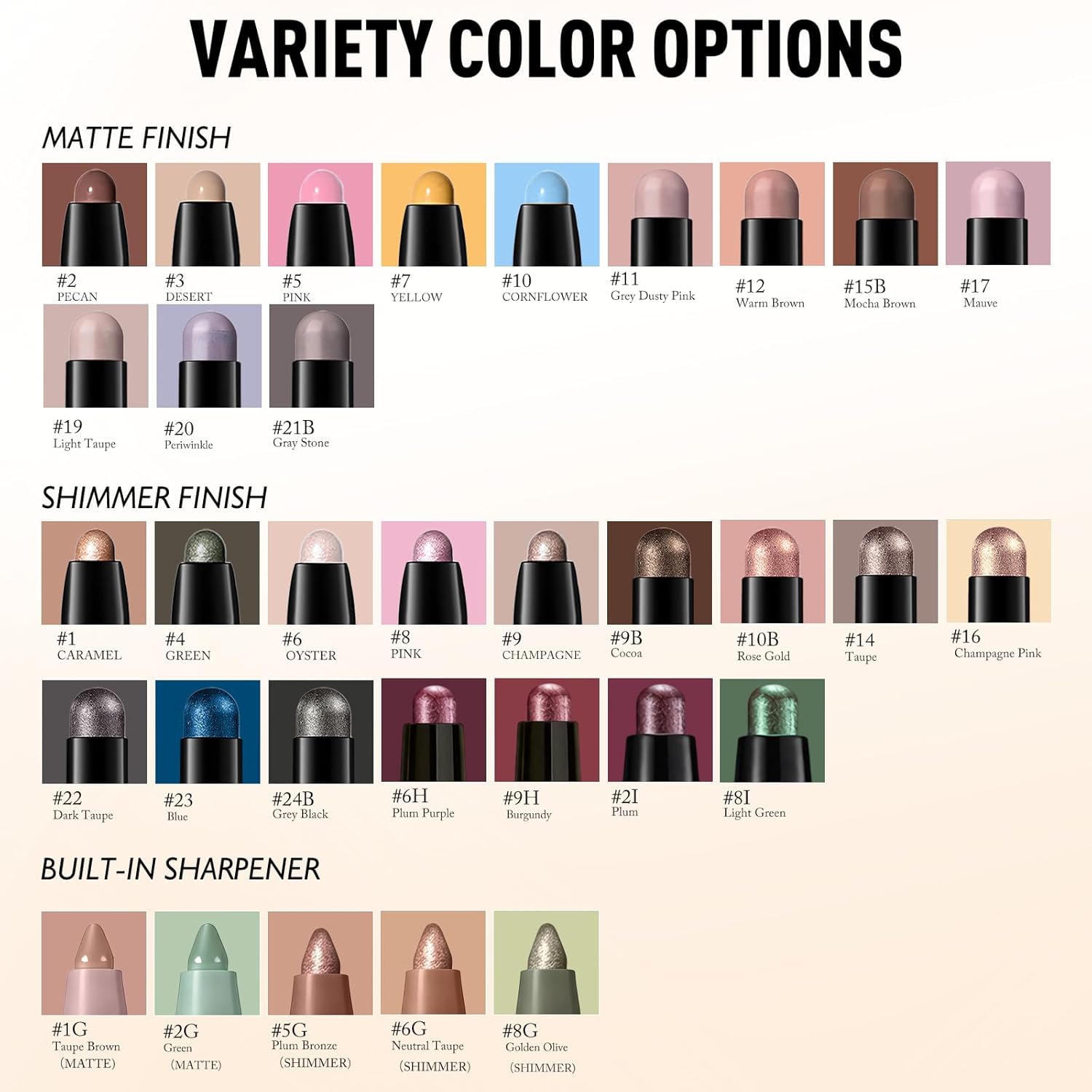 Eyeshadow Stick Mauve, Matte Cream Eye Shadow Stick Waterproof Neutral Nude Eyeliner Brightener Pencil Crayon Long-Lasting Eye Highlighter Makeup for Older Women Easy to Use High Pigmented - Image 7