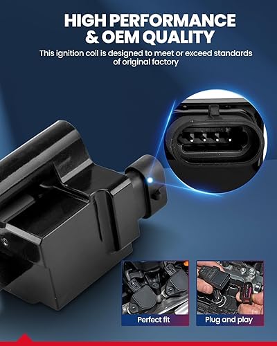 Vista 116 de KAX 4 paquetes de bobinas de encendido UF652 para Hyundai Accent 2012-2021, Kia Soul 1.6L, 2012-2019 Rio, 2012-2017 Veloster repuesto para UF652