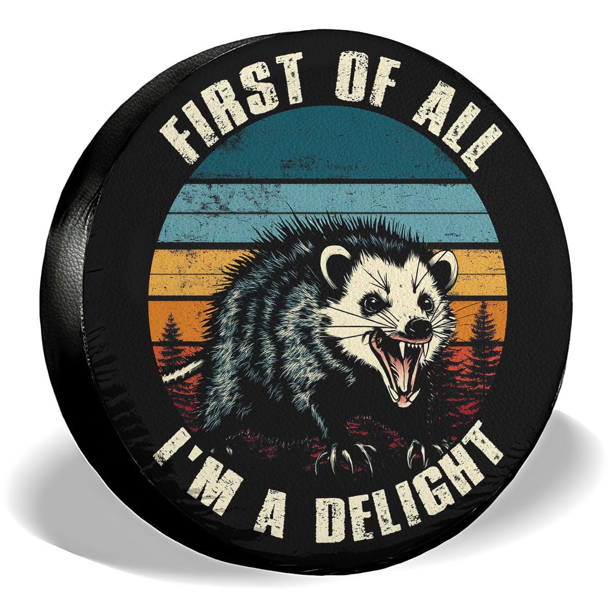 GENANY Opossum Father's Day PVC Spare Tire Cover for RV Trailer, Waterproof, No Camera Hole, Size 15 Fits 27-29 Inch
