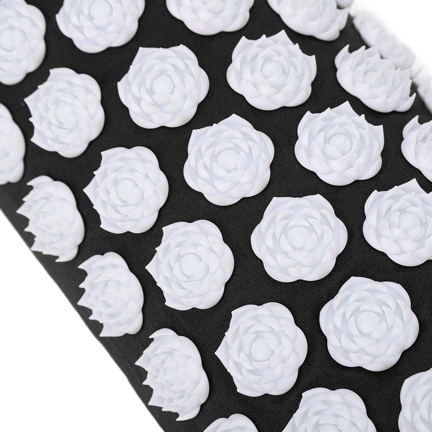 Acupressure Pillow for Neck, Acupressure Massage Pillow, Floral Stimulation Design ABS and Cotton Material Great Yoga Meditation(Black)