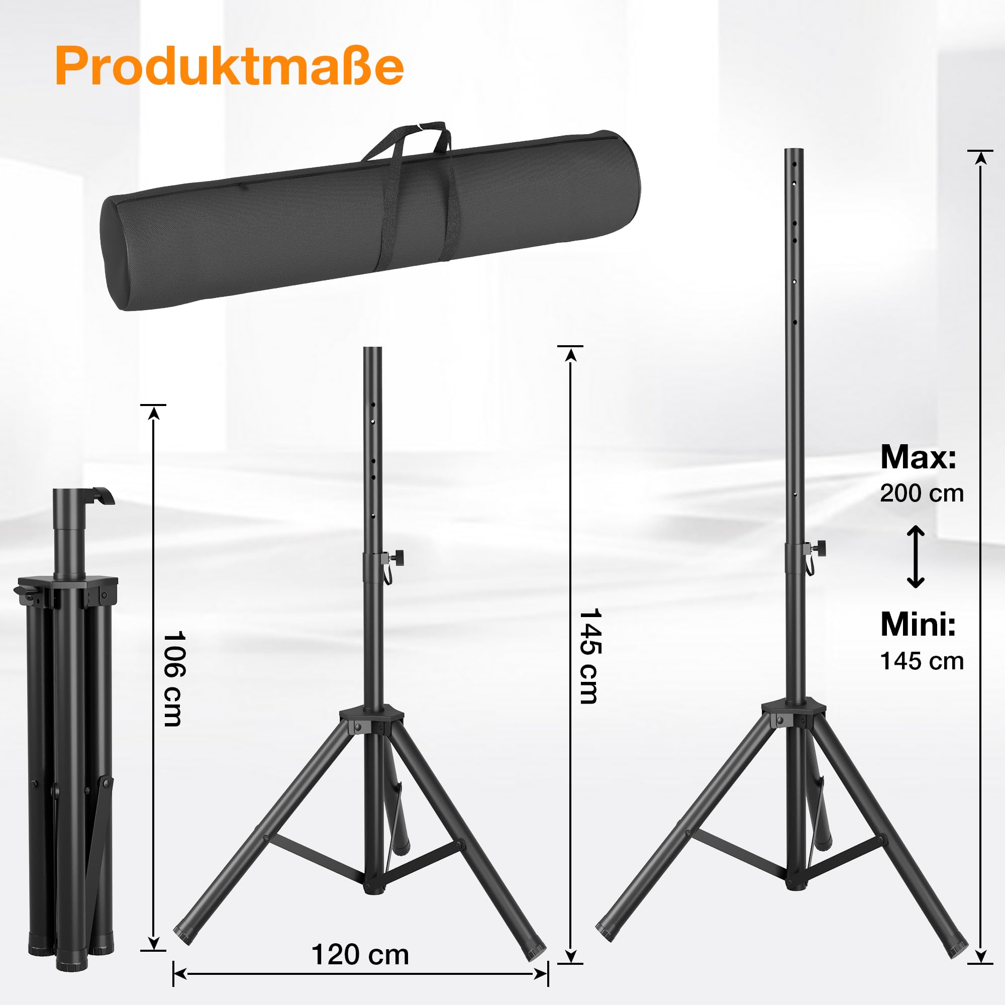 Heavy Duty Dartständer für Dartscheibe mit Tragetasche – Faltbar Dartscheibe Ständer Höhenverstellbar(106-200cm) – Tragbar Ständer für Klassische & Elektronische Dartboards – Extra Stabil