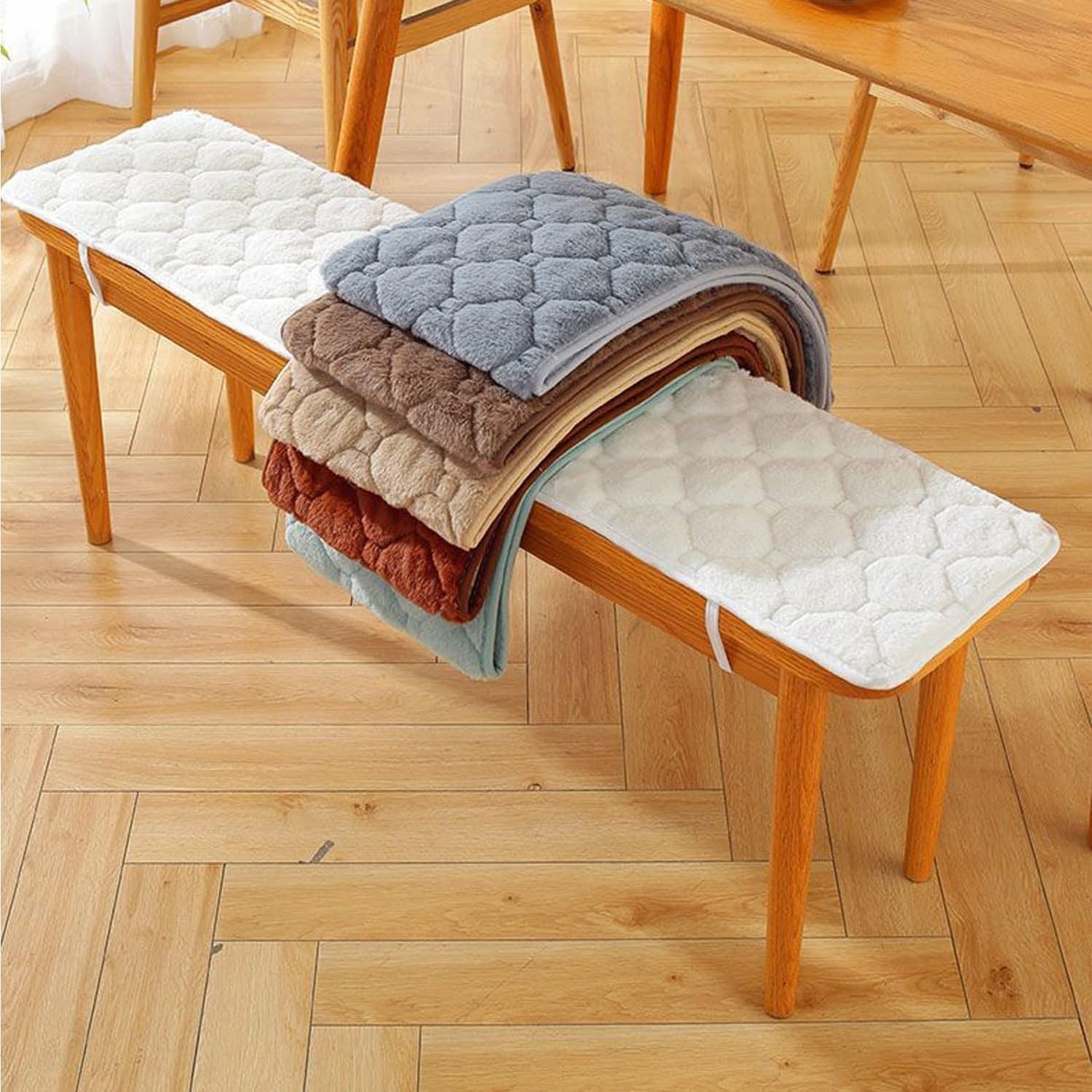 Long Bench Cushion for Indoor/Outdoor Non-Slip Furniture Patio Porch Swing Seat Cushion 12/14/16/18/20in X 24-80in Chair Cushions Bench Pad Plush Garden Cushions(Coffee,50x110cm)