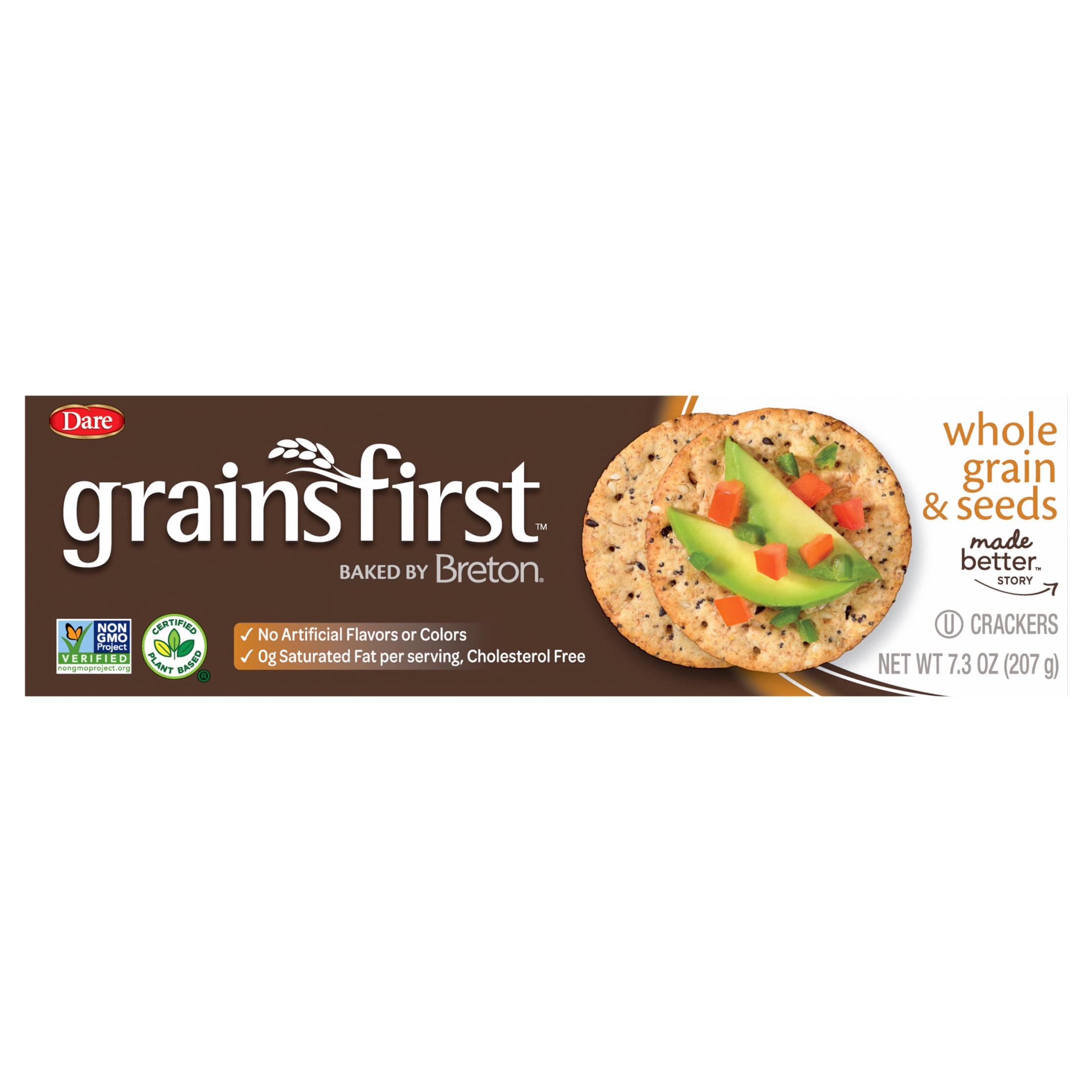 Grains First, Crackers Whole Grain & Seeds, 7.3 Ounce