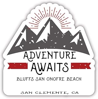 Bluffs San Onofre Beach San Clemente, Ca Souvenir 4 Inch Vinyl Decal Sticker