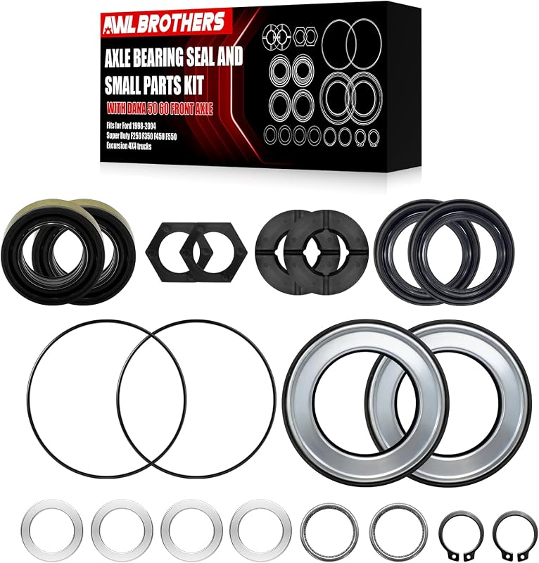 Kit de retentor do eixo dianteiro AWL Brothers para Ford F250 F350 F450 F550 Super Duty e Excursion – Dana 50/Dana 60