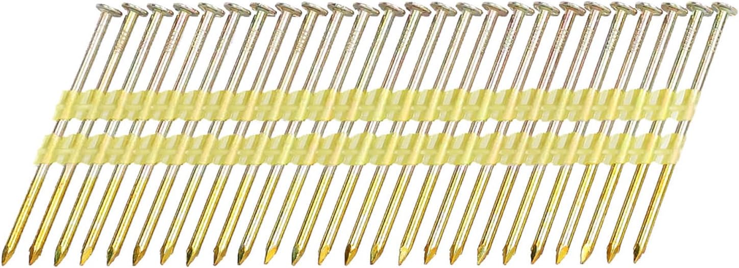 Framing Nails,21°Round Head Nail Pack,Galvanized Nails,Smooth Shank for 20 to 22 Degree Framing Nailers(2-1/2'':1000PCS)