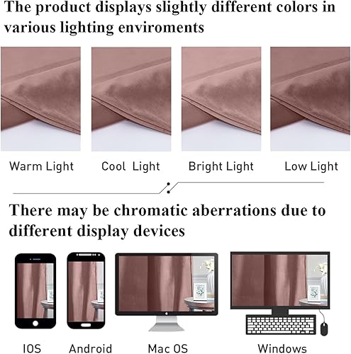 Miniatura 6 de StangH - Cortinas de terciopelo extralargas de 120 pulgadas de largo para sala de estar, rosa salvaje, decoración del hogar, cortinas de bloqueo de
