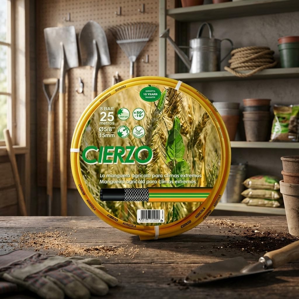 Kit Manguera de Jardín Cierzo 19 mm 3/4'' | 20 Metros + Accesorios | Manguera para Riego | Kit Completo de Accesorios de Jardín | Resistente y Flexible para Uso Doméstico
