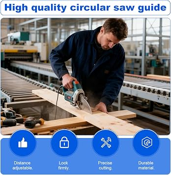 2Pcs Adjustable Circular Saw Guide Rail, 4-6In Precision Positioning Clamp
