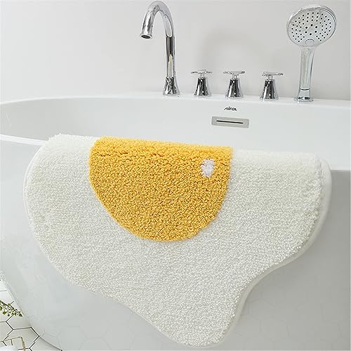 Miniatura 6 de UKELER Alfombra de baño de 29.5 x 21.6 pulgadas, suave y bonita forma de huevo, tapete de baño antideslizante y esponjoso para decoración de baño,