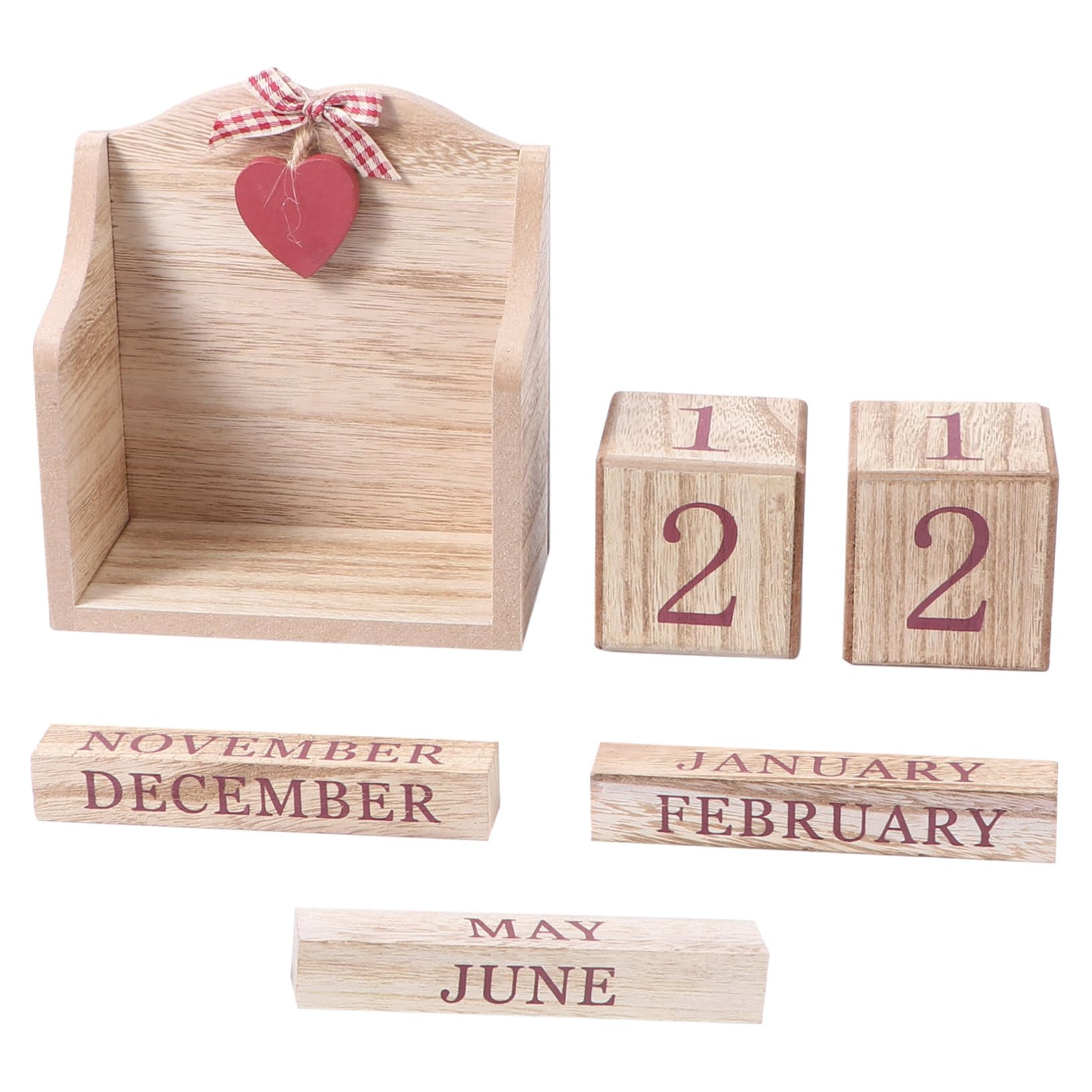 Calendario Perpetuo de Madera Retro para Escritorio y Oficina