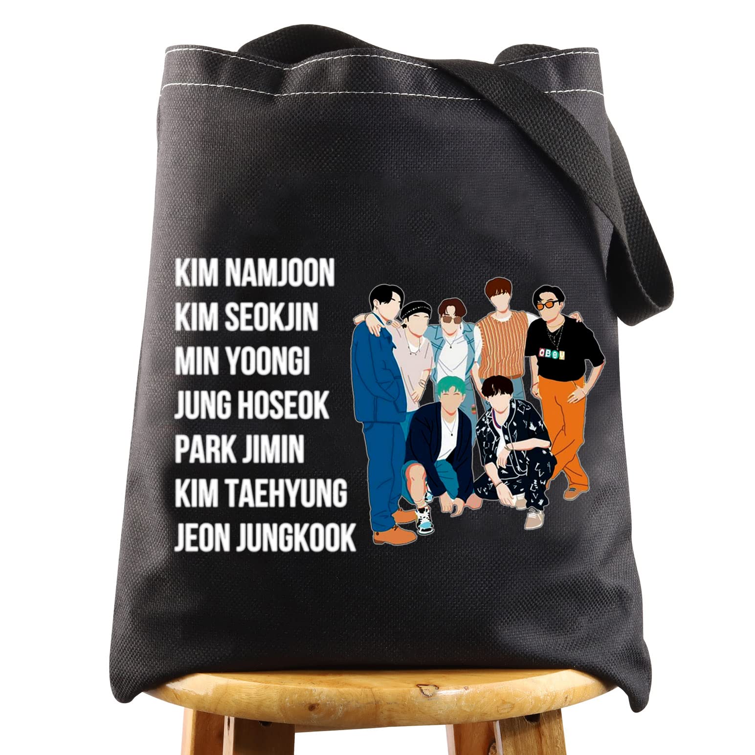 LEVLO Korean Group Army Cosmetic Make Up Bag K-pop Army Members Fans Gift Army Members Name Makeup Zipper Pouch Bag for Women Girls, Army Member BT