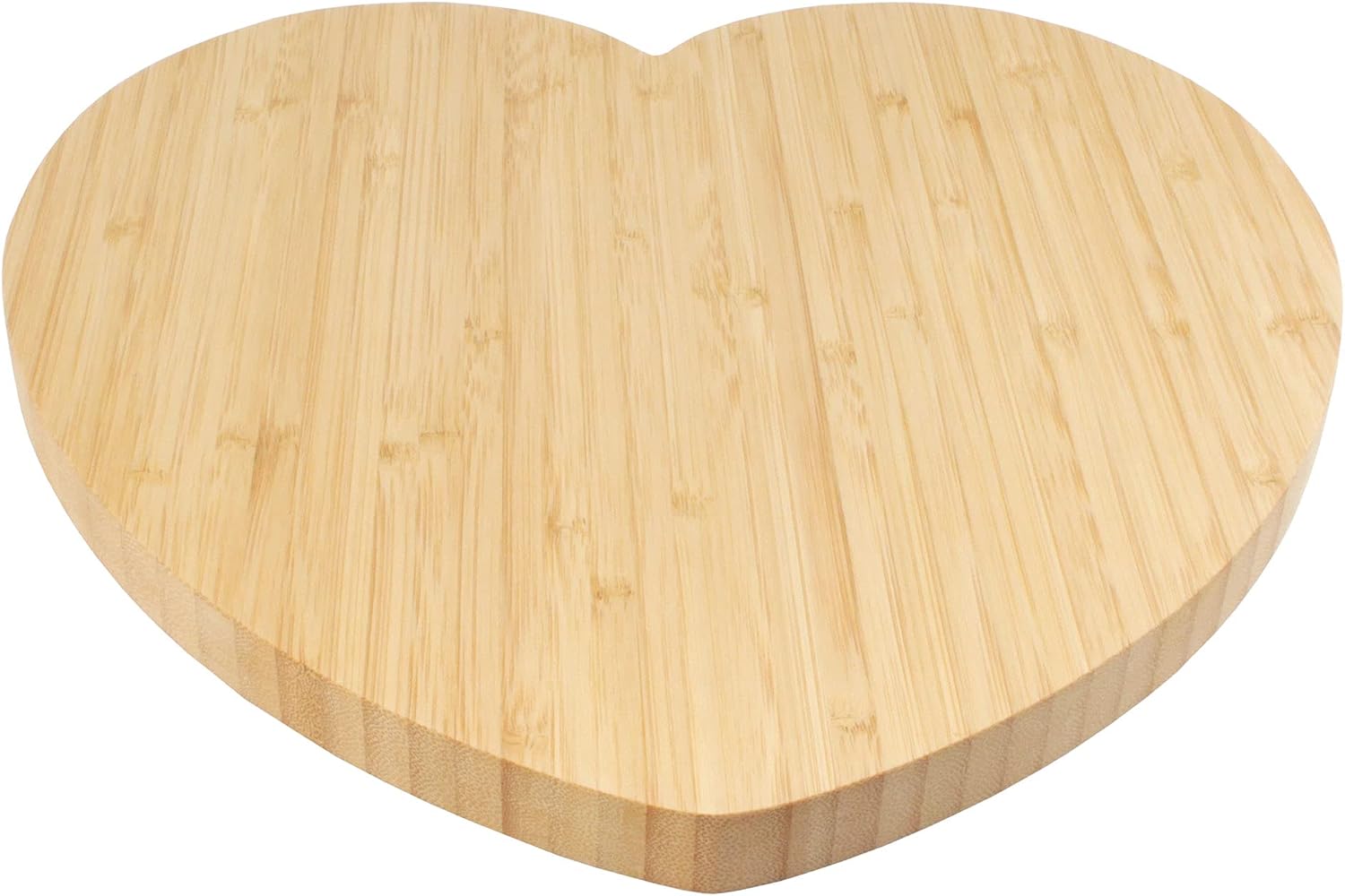 BambooMN Heart-Shaped Bamboo Serving and Cutting Board, 12" x 12" x 0.75" - 1 Piece