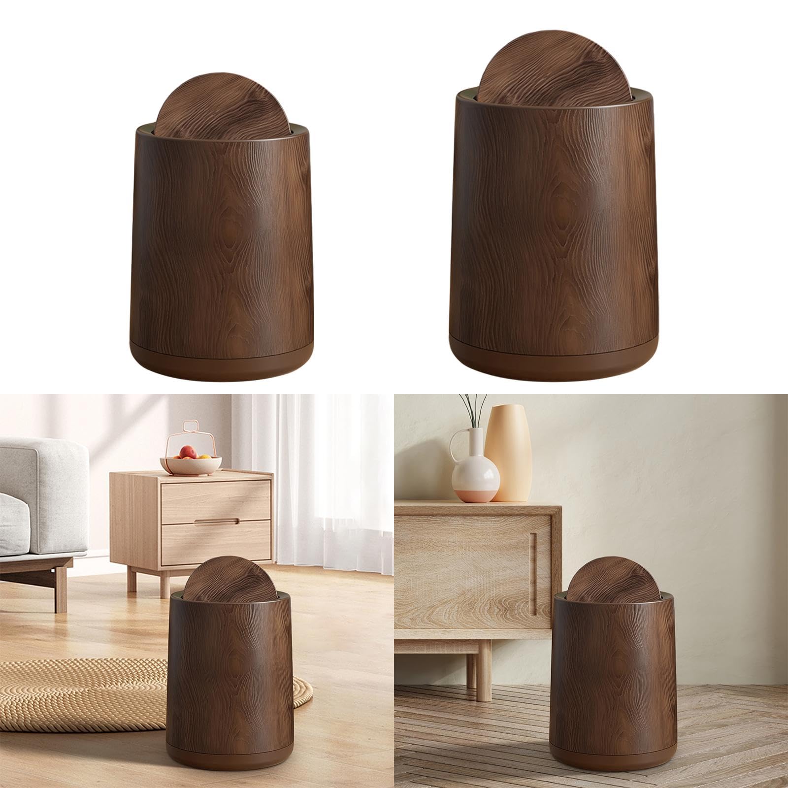 CLUB BOLLYWOOD® Bathroom Trash Can Round with Swing Lid Removable Inner for Dorm Room Office 200mmx254mm|Home & Garden | Household Supplies & Cleaning | Trash Cans & Wastebaskets|1 Piece Trash Can 4
