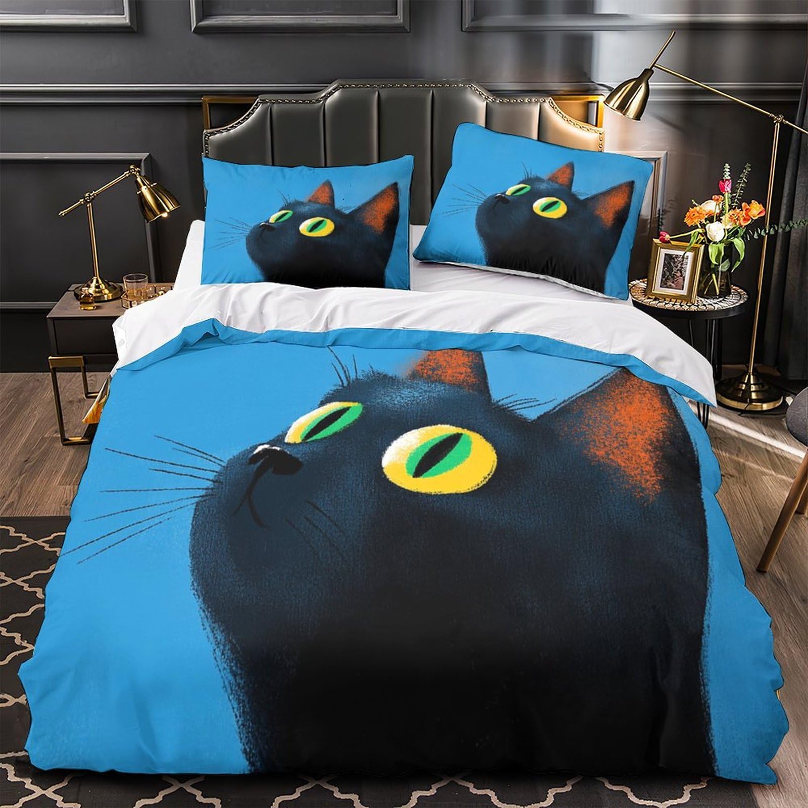 Parure de lit 3D fermeture éclair housse de couette microfibre douce sans pli