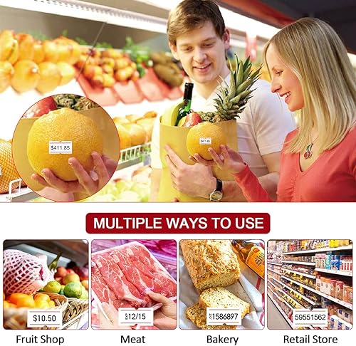 Miniatura 5 de 30 rollos, 15000 unidades, etiquetas adhesivas para pistola de precio y 3 rollos de tinta de repuesto, calcomanías para máquinas de etiquetas de