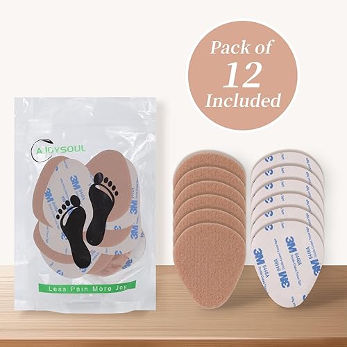 Miniatura 7 de Almohadilla metatarsiana, cojín de bola de fieltro, 12 piezas de insertos de zapatos en forma de durazno – Alivia el dolor del neuroma de
