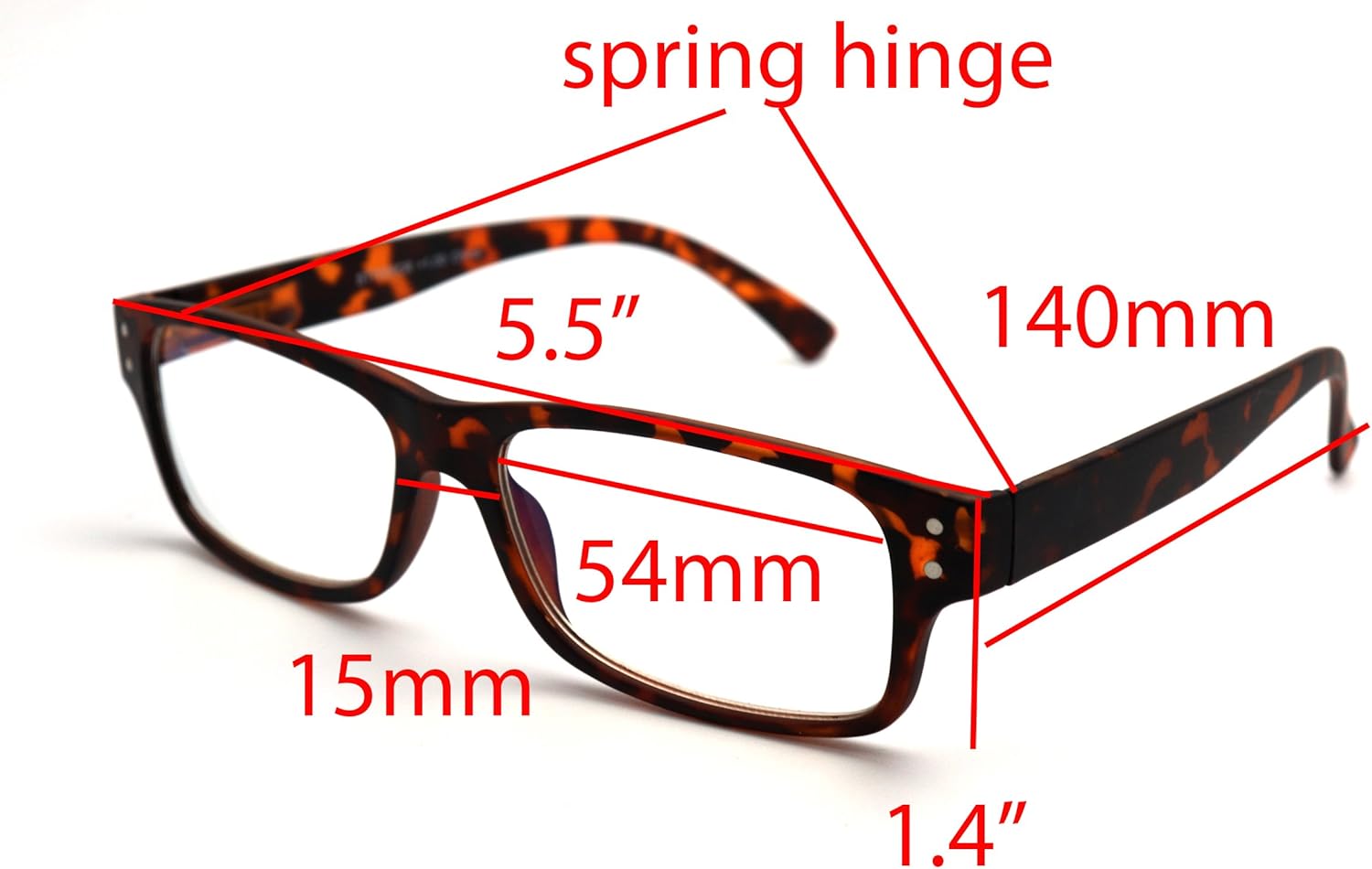 ColorViper basic square computer Amber tinted lenses reader Unisex spring temple Reading Glasses many sizes