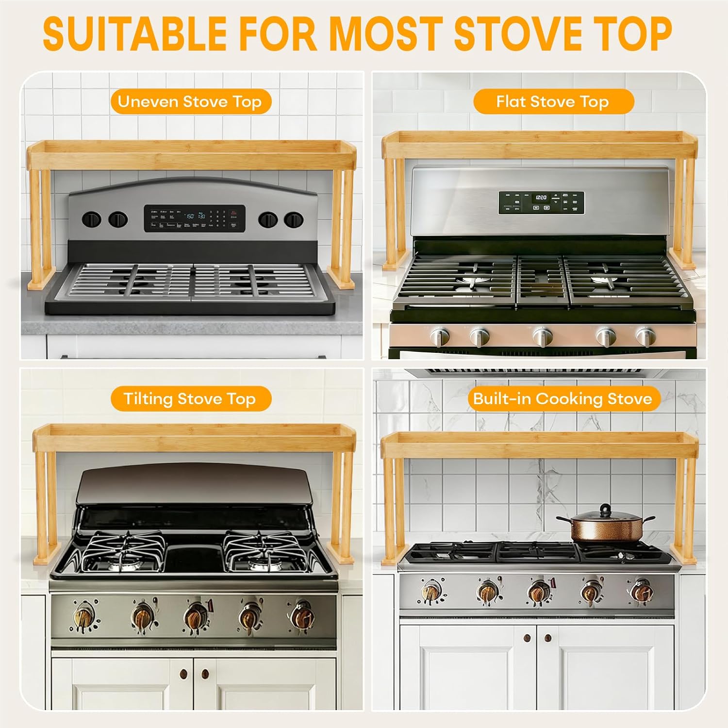 Over the Stove Spice Shelf,32.9" Spice Rack Organizer for Kitchen