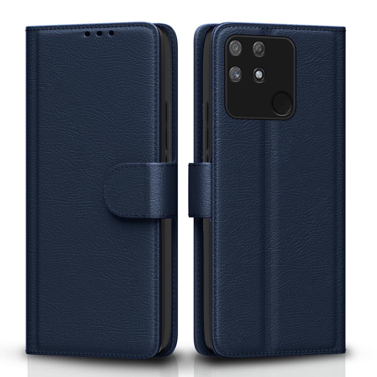 Pikkme Realme Narzo 50A Flip Cover | PU Leather Finish | 360 Protection | Wallet & Stand | Strong Magnetic Flip Case for Realme Narzo 50A (Blue)