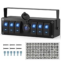 Vista 7 de Joinfworld Caja de Interruptor Basculante de 2 Posiciones Impermeable 12V Panel de Interruptor de Barra de Luz LED SPST ON/OFF con Doble Toma USB PD