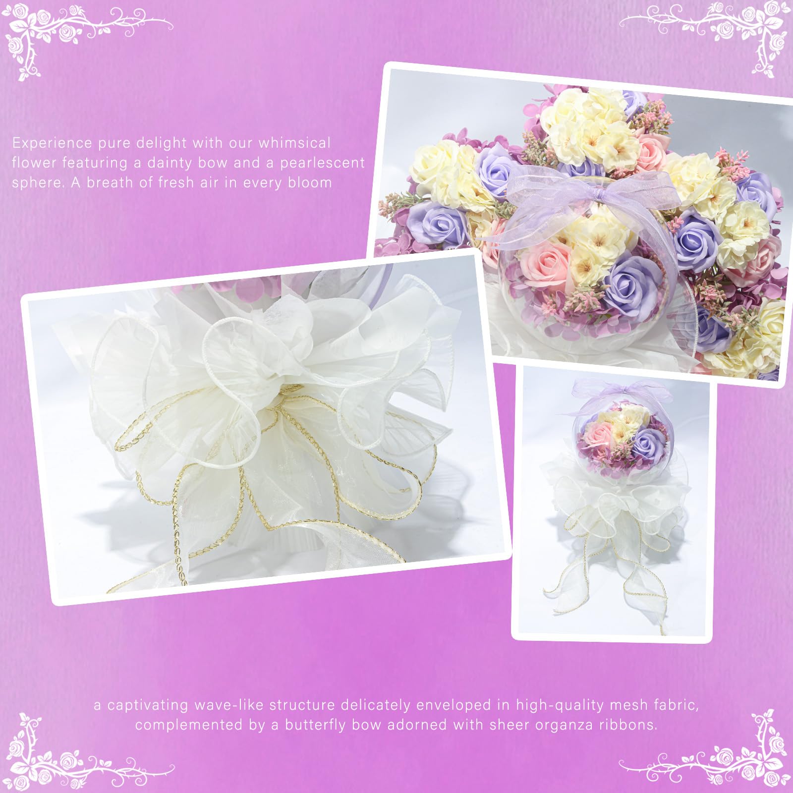 Traumhafter Blumenwirbel – Blumengeschenk In Acrylkugel, Mit Duft, Für Muttertag & Valentinstag