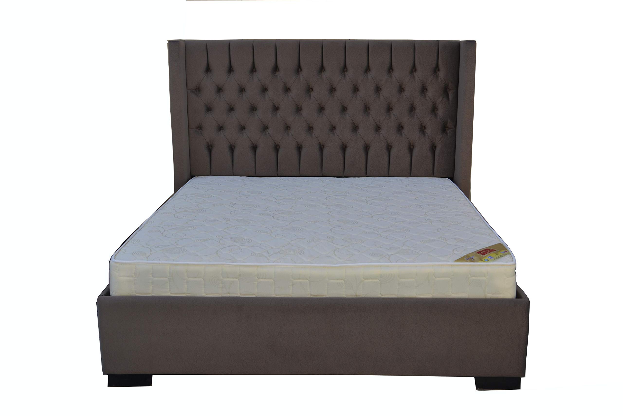R2R Furniture Skyline Upholstered Wingback Bed Frame Queen size