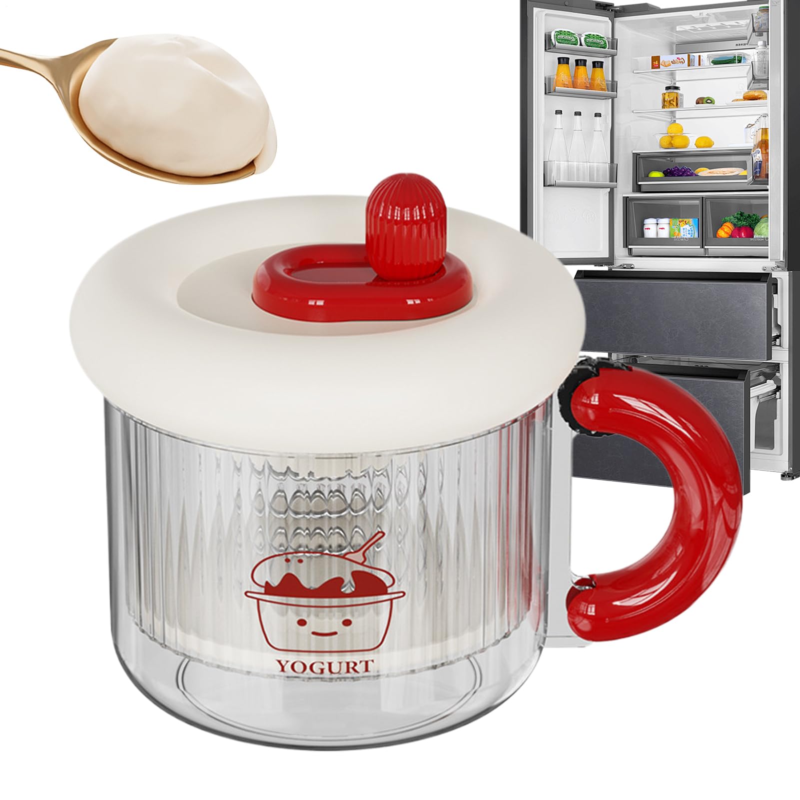 Yogurt Strainer,Yogurt Filter with Lid - Cheese Maker Reusable Fine Mesh Filter for Cream Separator Soy Milk Diet Daily Fitness Women Men Home Kitchen Cooking