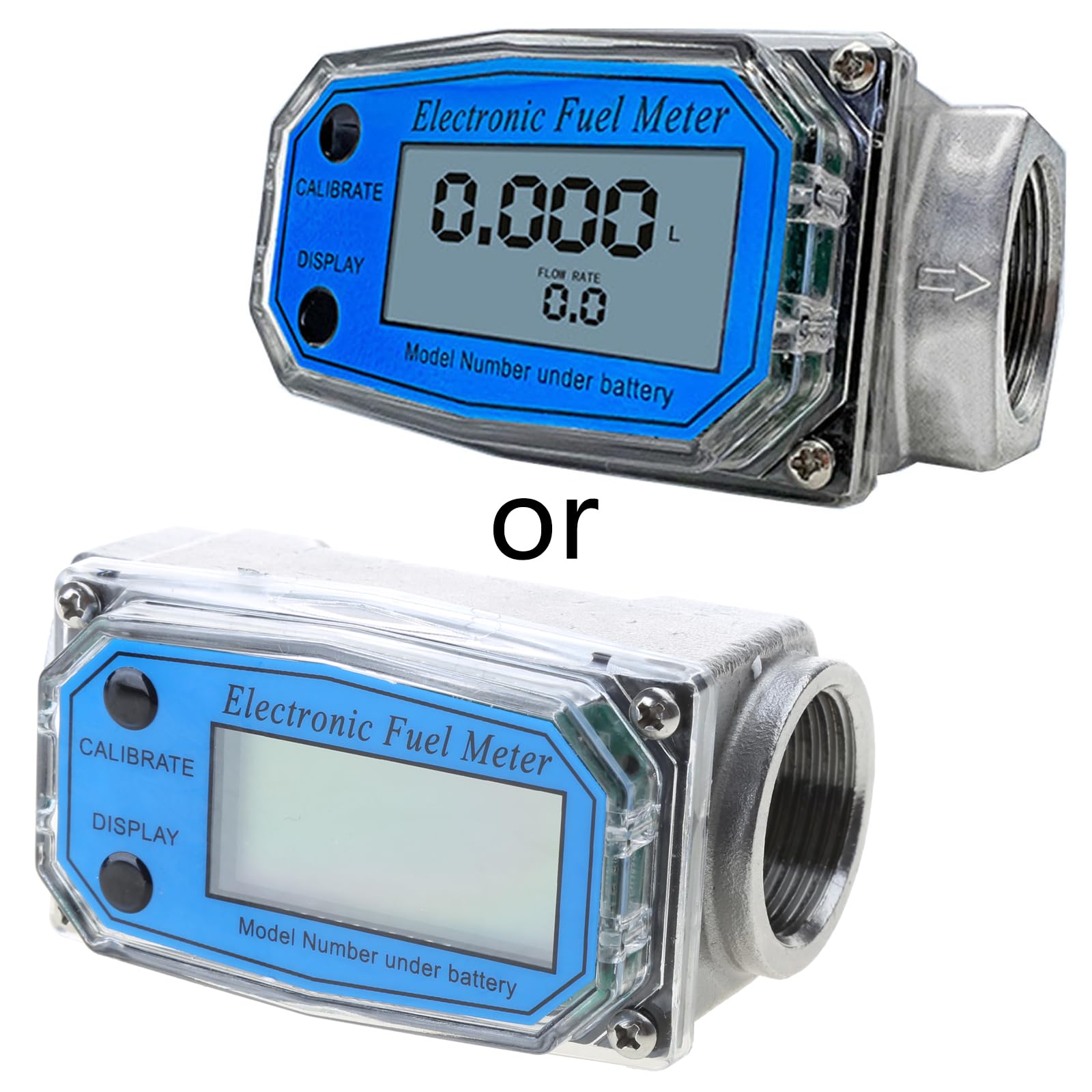 Liquid Flow Sensor Meter Flowmeter With LCD Display For Diesel-Fuel Water 1in/2in/2.5in/3in Electronic Turbine-Flowmeter Flowmeter Operated(not Included)