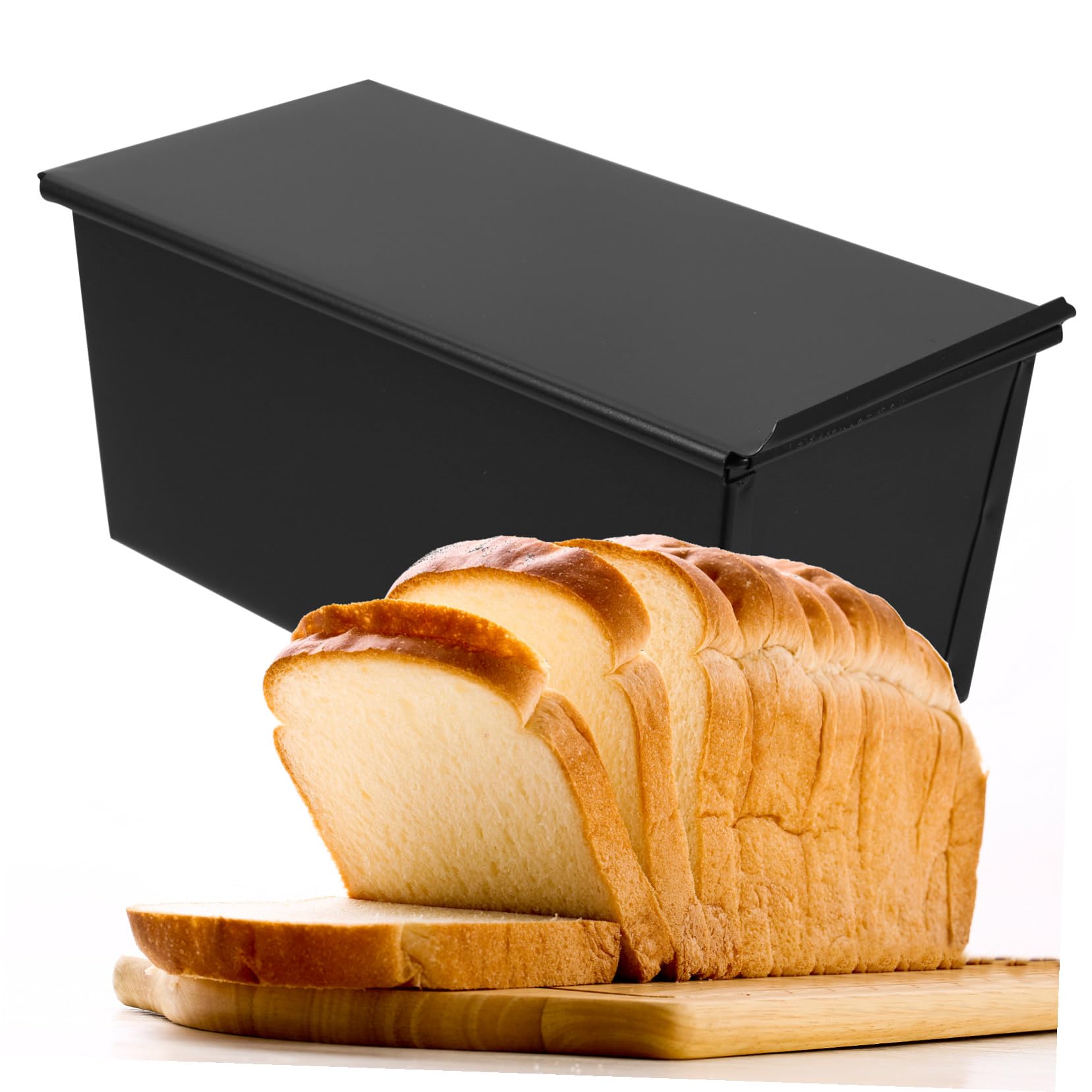 TOYANDONA Eckige Brotbackform mit Deckel aus Kohlenstoffstahl Antihaftbeschichtet Luftzirkulierend Schnittgeschützt Langlebig für Sandwichbrot und Toastbacken zu Hause