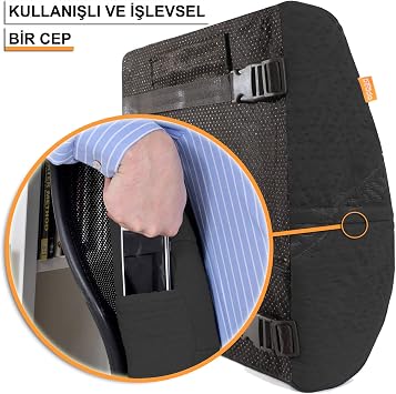 beddo™ Bambu Serisi | Isı Terapili | Ortopedik Bel Yastığı | Siyah Renk