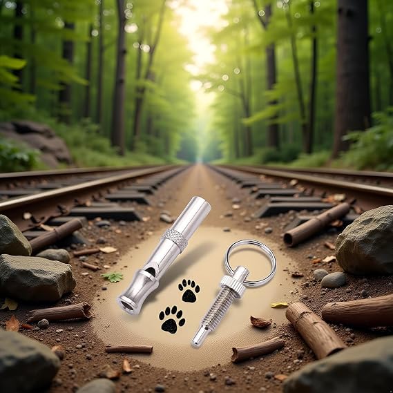 2Pcs Silver Adjustable Ultrasonic Dog Whistle, Portable Dog Training and Behavior Aids, Pet Whistle Supersonic Whistle Dog Whistles for Pet Training, Dog Whistles