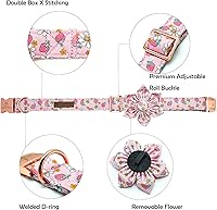 Vista 104 de Lionheart glory Collar de perro con bandera estadounidense, collar de flores para perro del 4 de julio, resistente y ajustable, collar patriótico