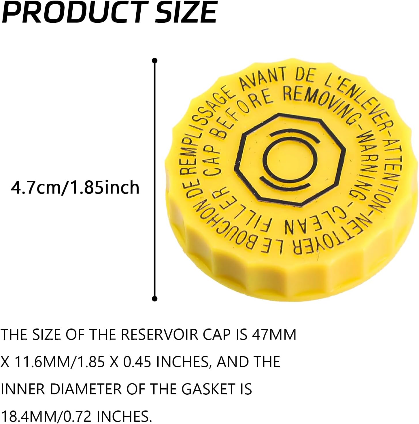 1PCS Brake Fluid Cap, Standard Master Cylinder Filler Cap Replacement OEM#4683656AB, Yellow Brake Reservoir Caps for Jeep Wrangler 2001-2017 Dodge Ram 1500 2500 3500