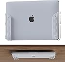 ELETIUO Clear Wall & Under Desk Laptop Mount Holder–Adhesive & Screw in,1.02"/ 26 mm,Anti-Scratch Pads,Universal for MacBooks,Surface,Keyboards,Tablets,Switch &More