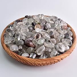 SigMntun Polished Green Phantom Crystals - 72 Pcs, 0.5 10 oz Handpicked Natural Tumbled Gemstones Rocks, Pebbles for Reiki, Chakra, Healing Home Decor