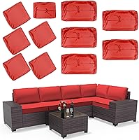 Vista 10 de Kullavik Funda de cojín de patio al aire libre, funda de asiento a prueba de salpicaduras, funda de muebles lavable, funda de cremallera suave y Gris