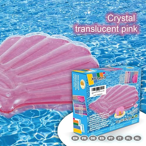 Miniatura 3 de Seashell - Flotador inflable para piscina, paquete de 2 unidades, divertido flotador de conchas marinas para niños, juguetes de piscina o playa de