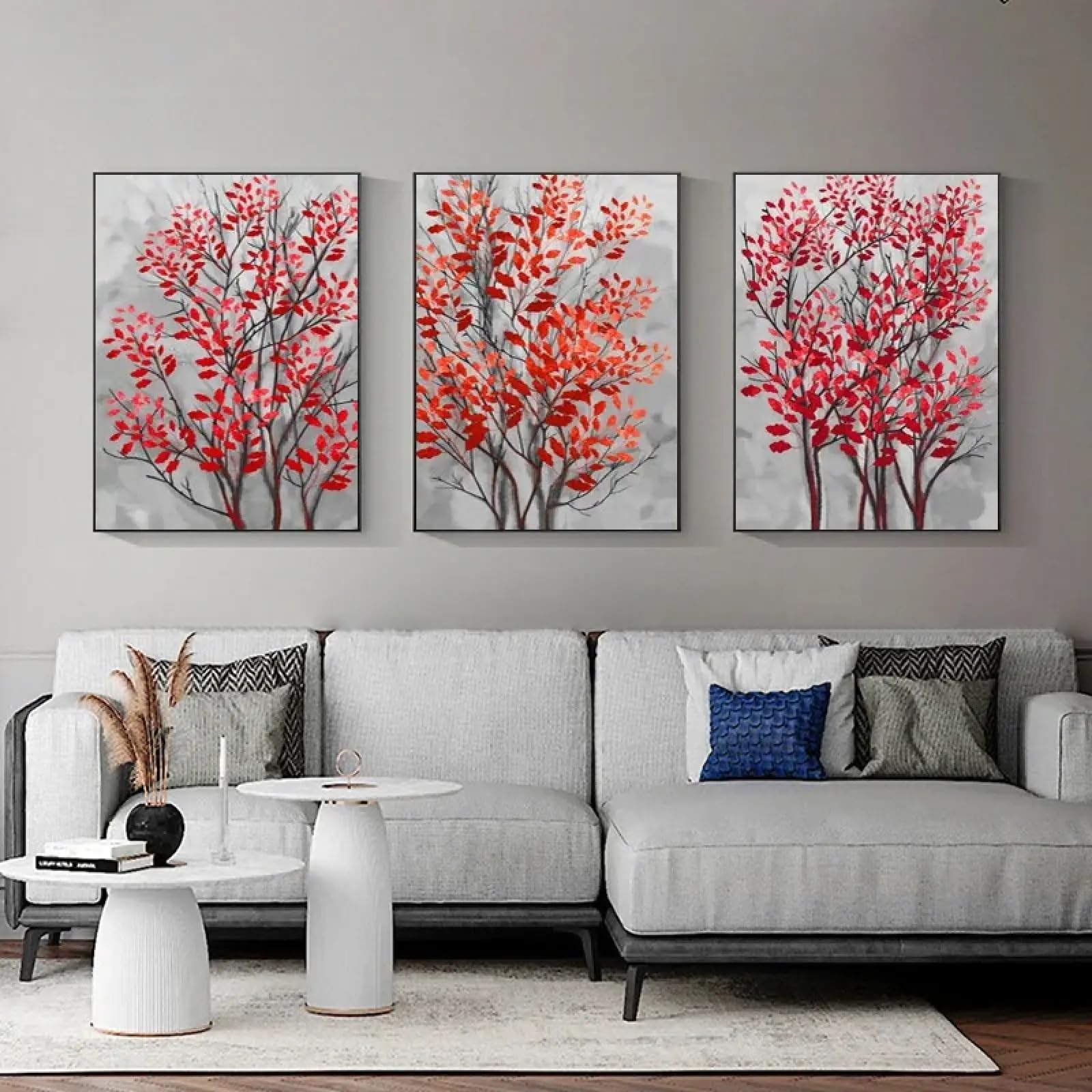 Impressions d'art mural triptyque nature feuilles d'arbre 60x110 cm - 6