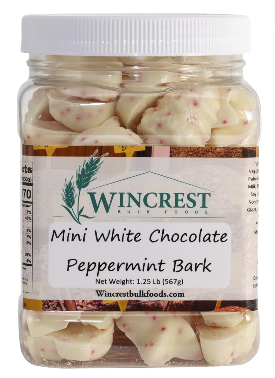 Mini White Chocolate Peppermint Bark Bites - 1.25 Lb