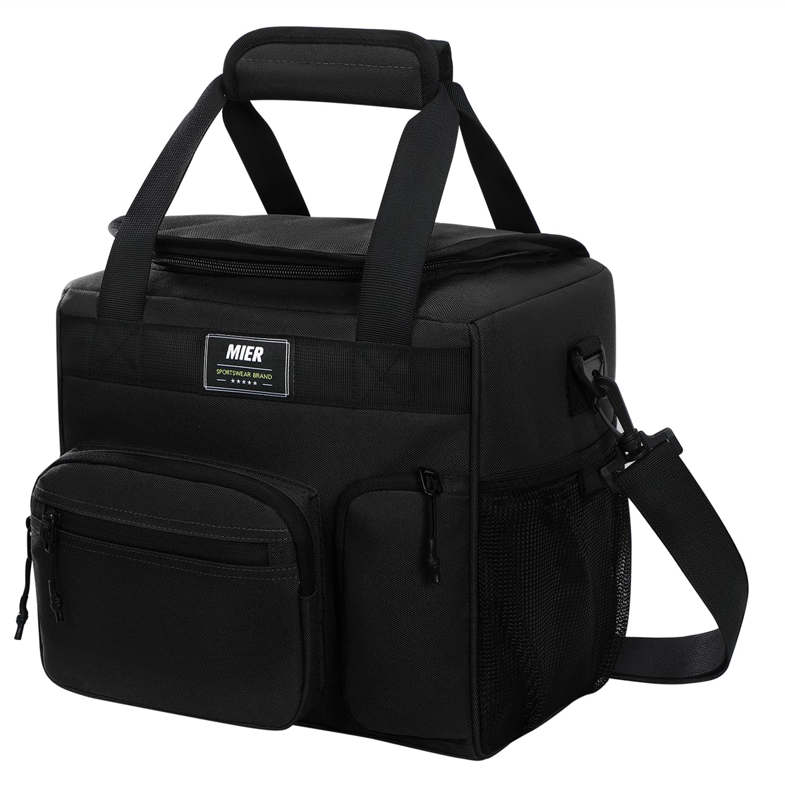MIER Sac à déjeuner Isotherme pour Homme et Femme, 30 canettes, 45 canettes avec Couvercle à Rabat, 18 l, 30 l, Plusieurs Poches