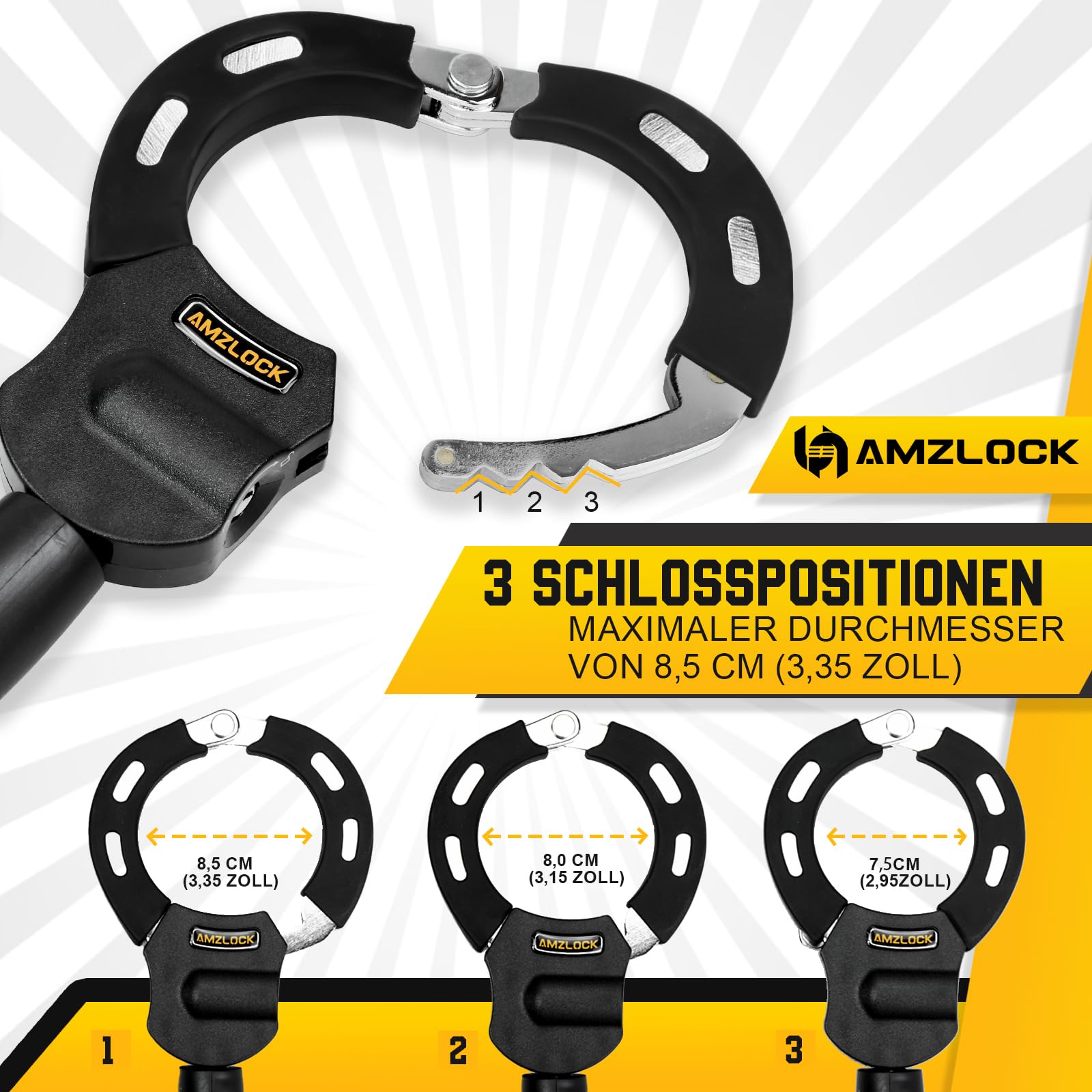 Antivol Trotinette Electrique, Antivol Velo 8mm, Cadenas Clé avec Sac, Menottes Antivol pour Trottinette Électrique