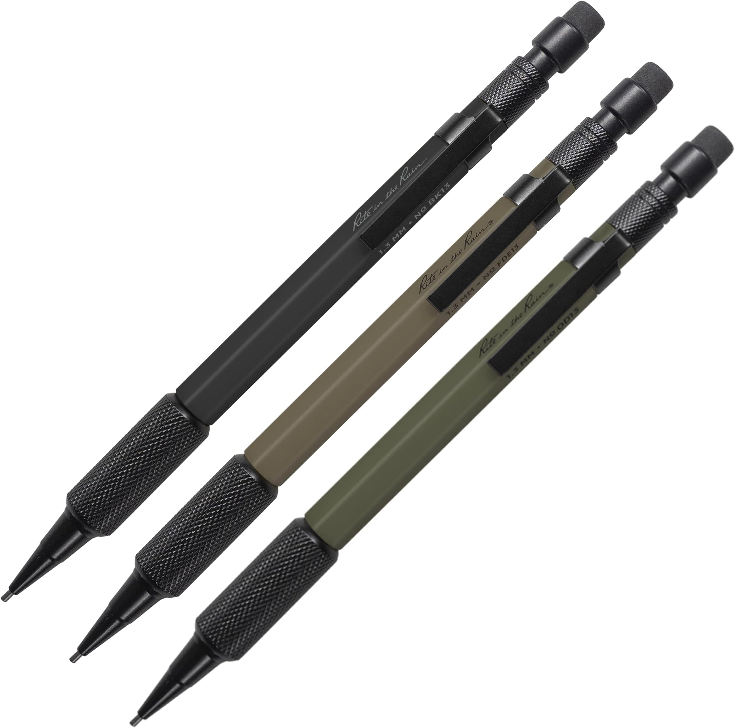 Weatherproof Mechanical Pencils, 1.3mm Black Lead, 3 Pack (No. TAC13)