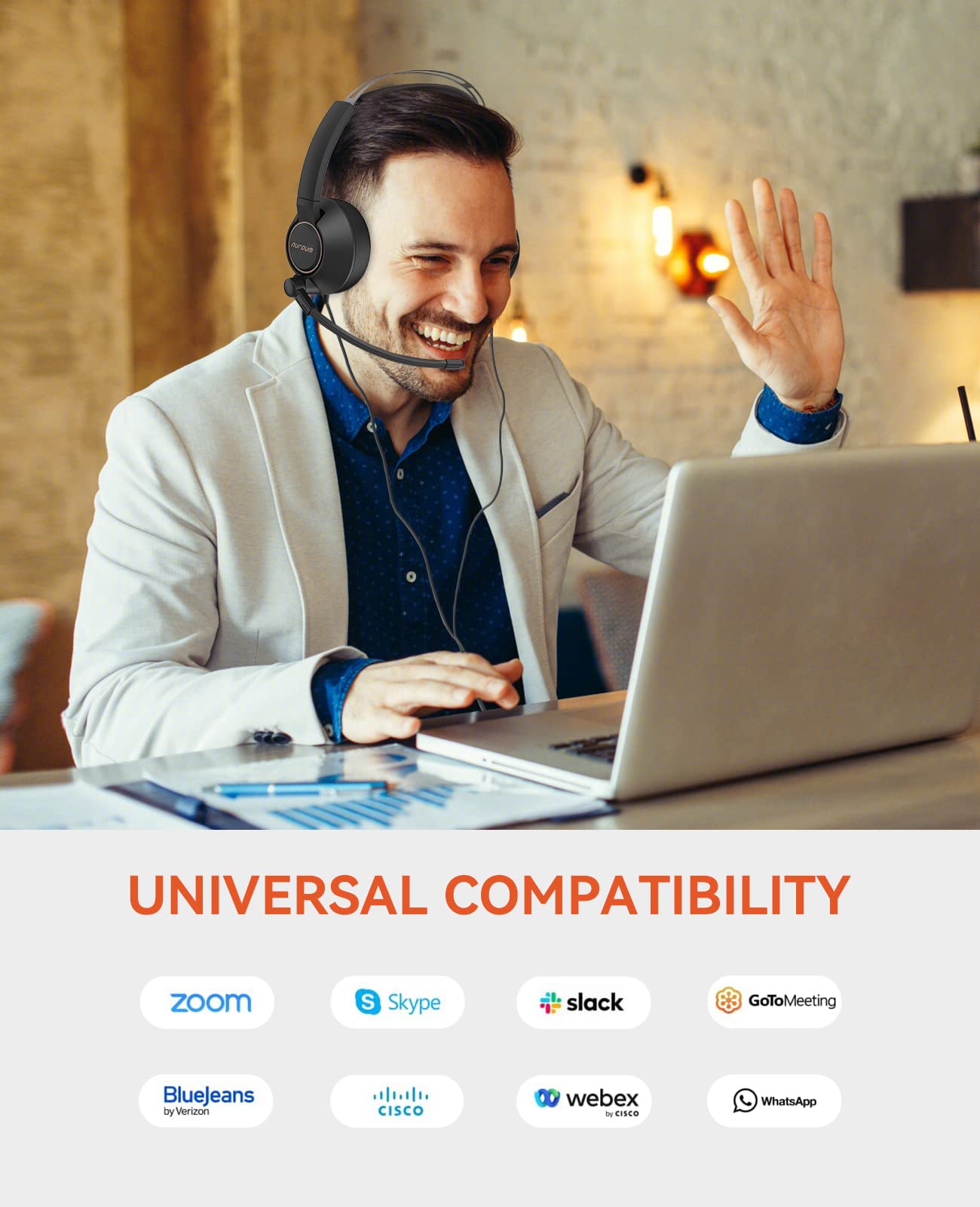 Cuffie Gaming Nuroum HP11-DU Cuffie Cablate Cuffie Dual-Ear