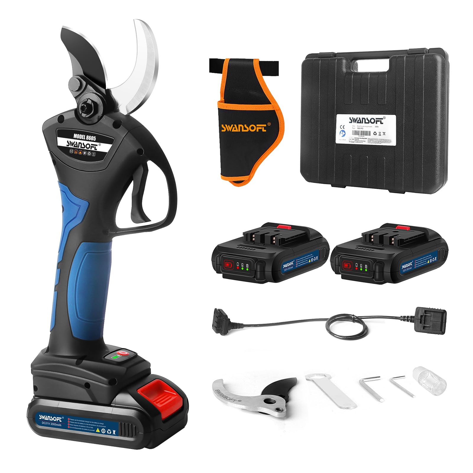 Sécateur,Cisaille électrique Sans Fil 16.8V 500W, Outil De Jardinage