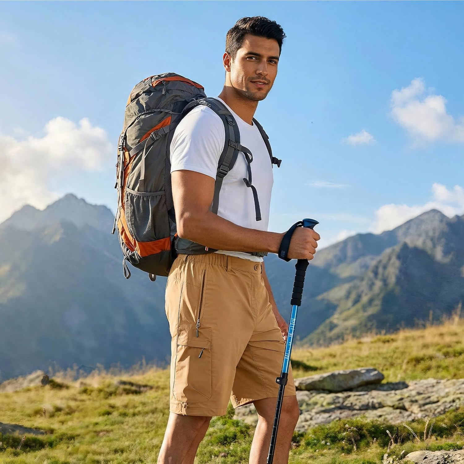 Mens Hiking Cargo Shorts 9" Quick Dry Casual Work Tactical Shorts for Men Outdoor Golf Camping with 6 Zipper Pockets
