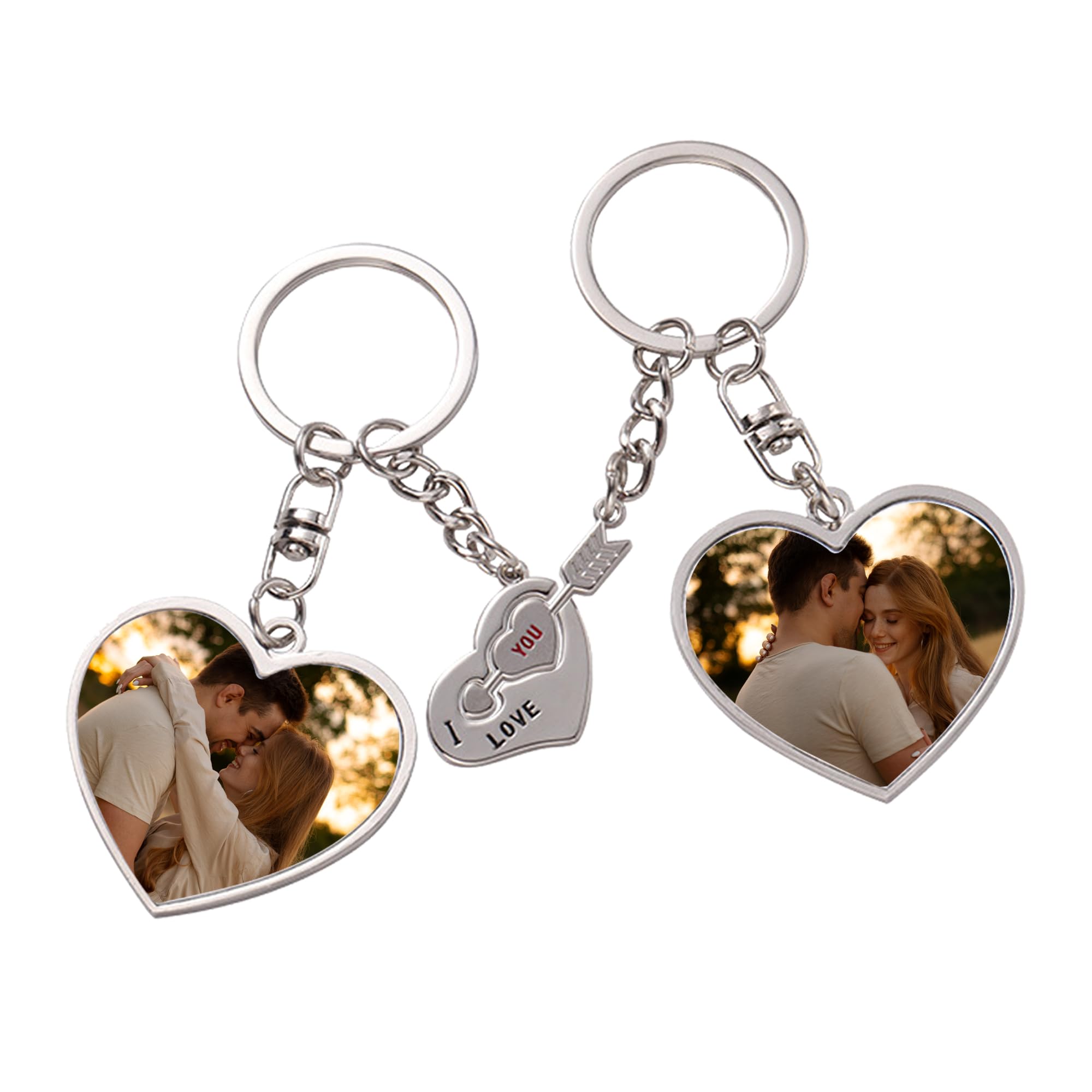 Personalised Photo Keyring for Adults - Custom Gifts for Couples, Family, Kids, Pet, Friends - Valentine's Day, Fathers, Christmas