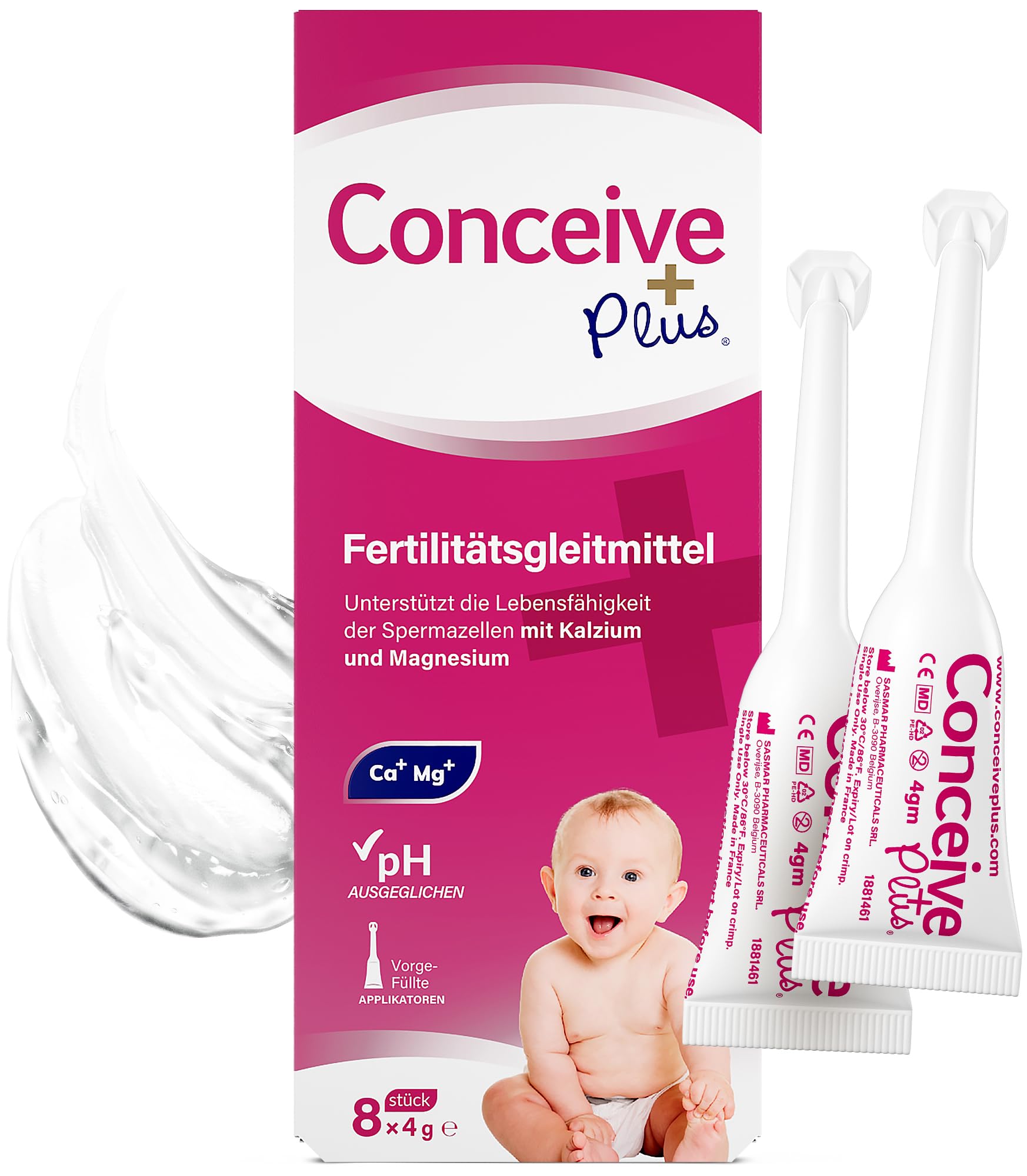 Conceive Plus Fruchtbarkeitsgleitmittel in Vorgefüllten Applikatoren – 8×4 g (Einmonatspackung)