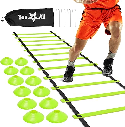 Miniatura 8 de Yes4All Ultimate Combo Agility Ladder Training Set with Agility Ladder 12 Rungs  12 Agility Cones Agility Combo Speed Ladder and Balance Training