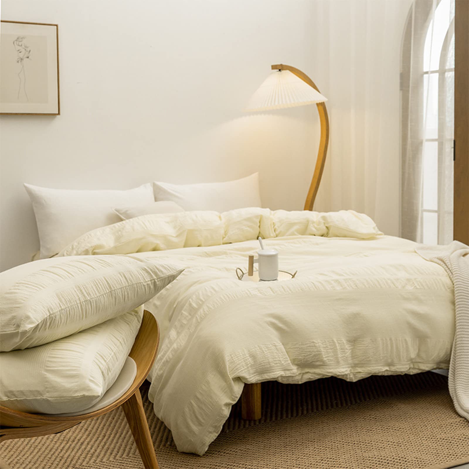 Amazon.co.jp: 無印良品色織水洗綿ジャカード4点セット、全綿綿  